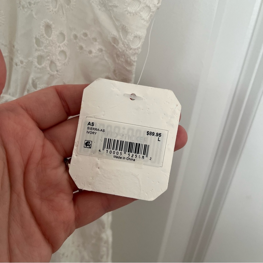 NEW FLAWED Altar’d State White Cotton Maxi Dress Size Large NWT - Picture 7 of 14